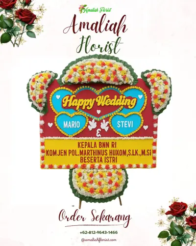 Karangan Papan Bunga Pernikahan di Waihoka